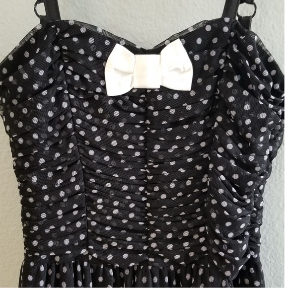 Rocksteady Black and White Polka Dot Swing Dress Size S - Picture 2 of 7